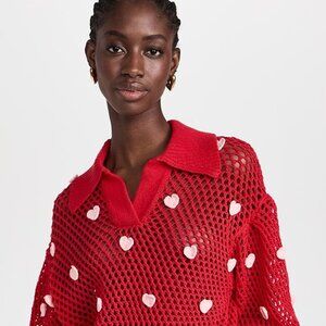 FARM Rio handmade hearts knit sweater